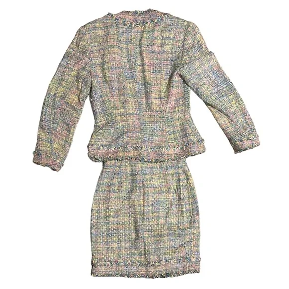 Escada Vintage Tweed Pastel Blazer and Skirt 2 Piece Suit Set - Picture 2 of 16
